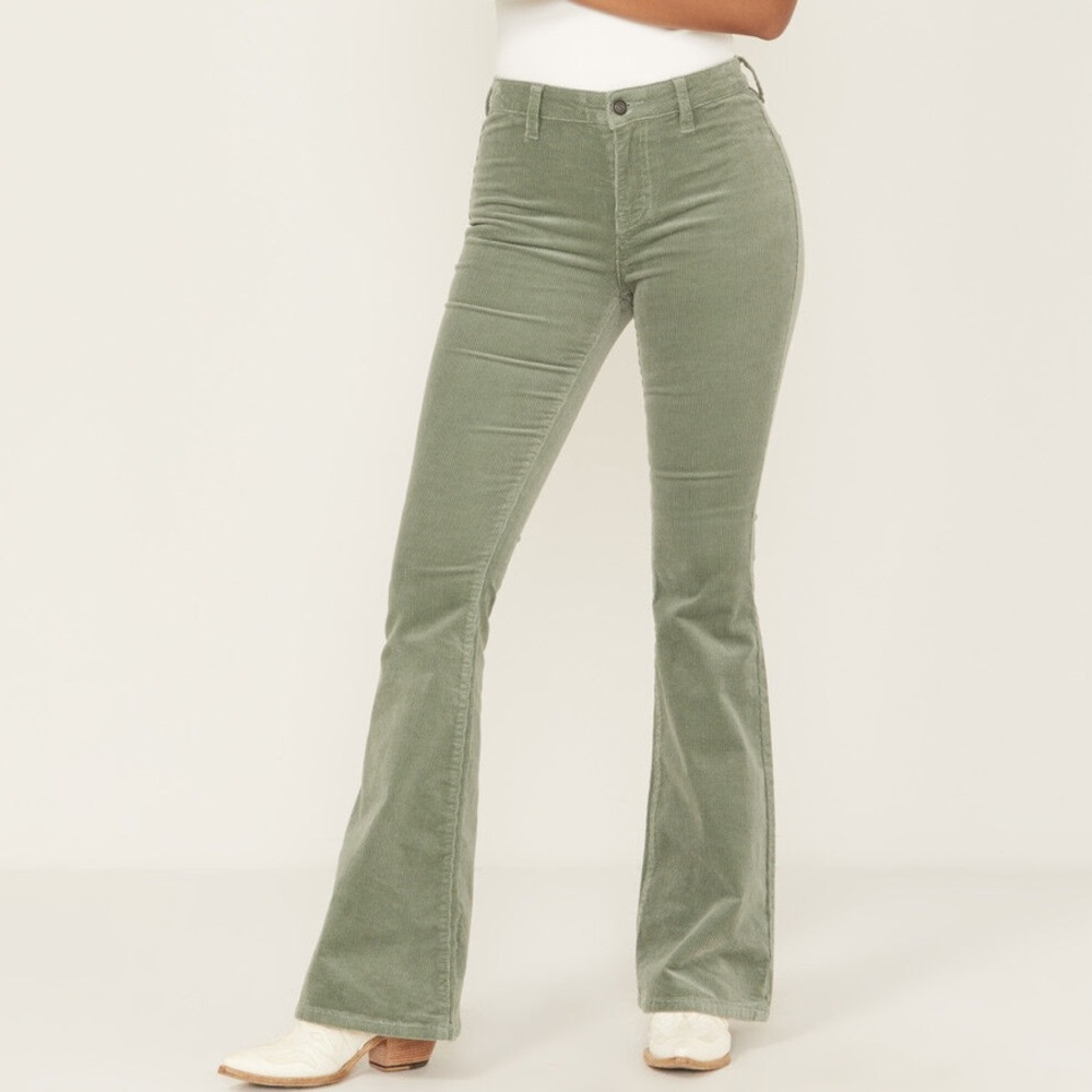 Rock & Roll high rise corduroy denim flare jeans